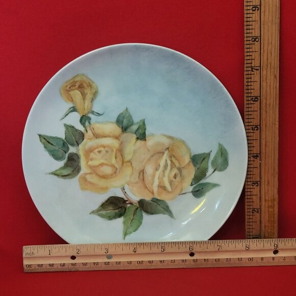 Vintage Imperial Germany Yellow Roses Decorative Plate - Picture 10 of 11